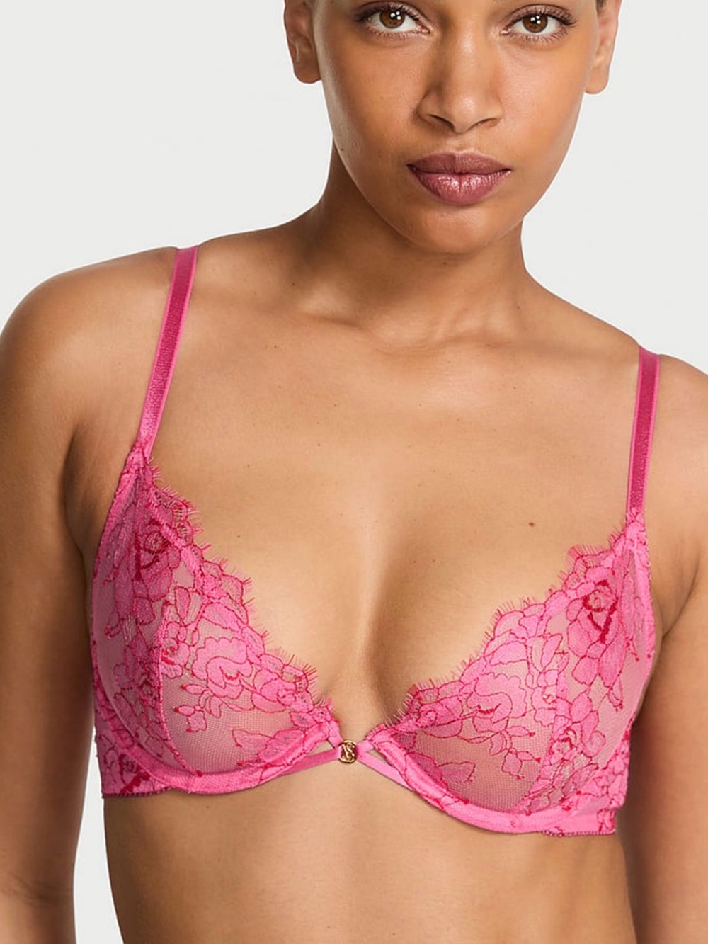 Very Sexy
Rose Garden Pink Unlined Demi Lace Bra 38C